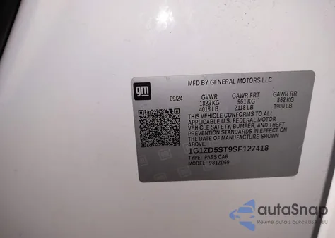 2025 Chevrolet Malibu Fwd 1Lt from USA, damaged, VIN 1G1ZD5ST9SF127418